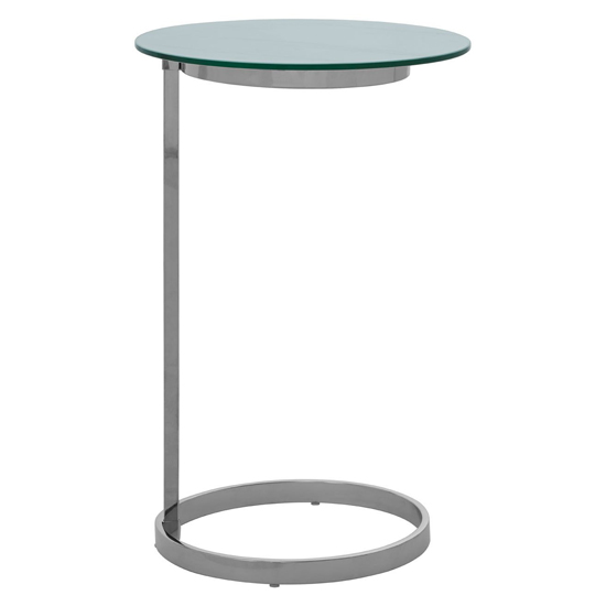 Product photograph of Orizone White Marble Effect Glass End Table With Silver Frame from Furniture in Fashion