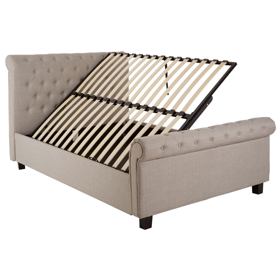 Orlando Wooden Double Ottoman Bed In Light Grey FiF