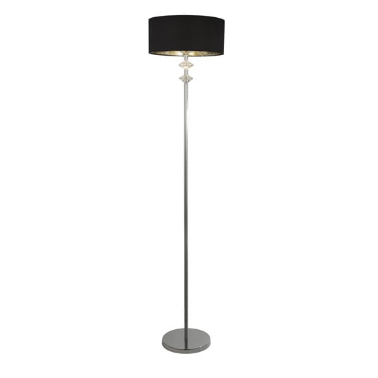 Product photograph of Orleans Chrome Floor Lamp With Black Shade And Silver Inner from Furniture in Fashion