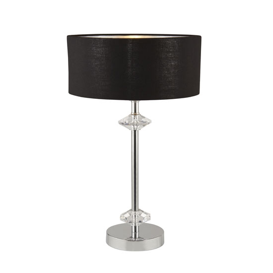 Read more about Orleans chrome table lamp with black shade and silver inner