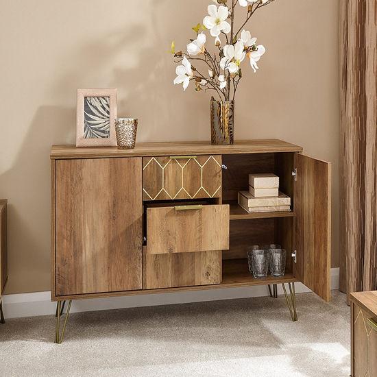 Ormskirk Sideboard With 2 Doors 3 Drawers In Mango Wood Effect_2