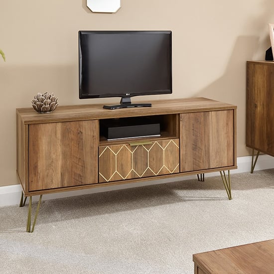 Read more about Ormskirk tv stand in mango wood effect with 1 drawer