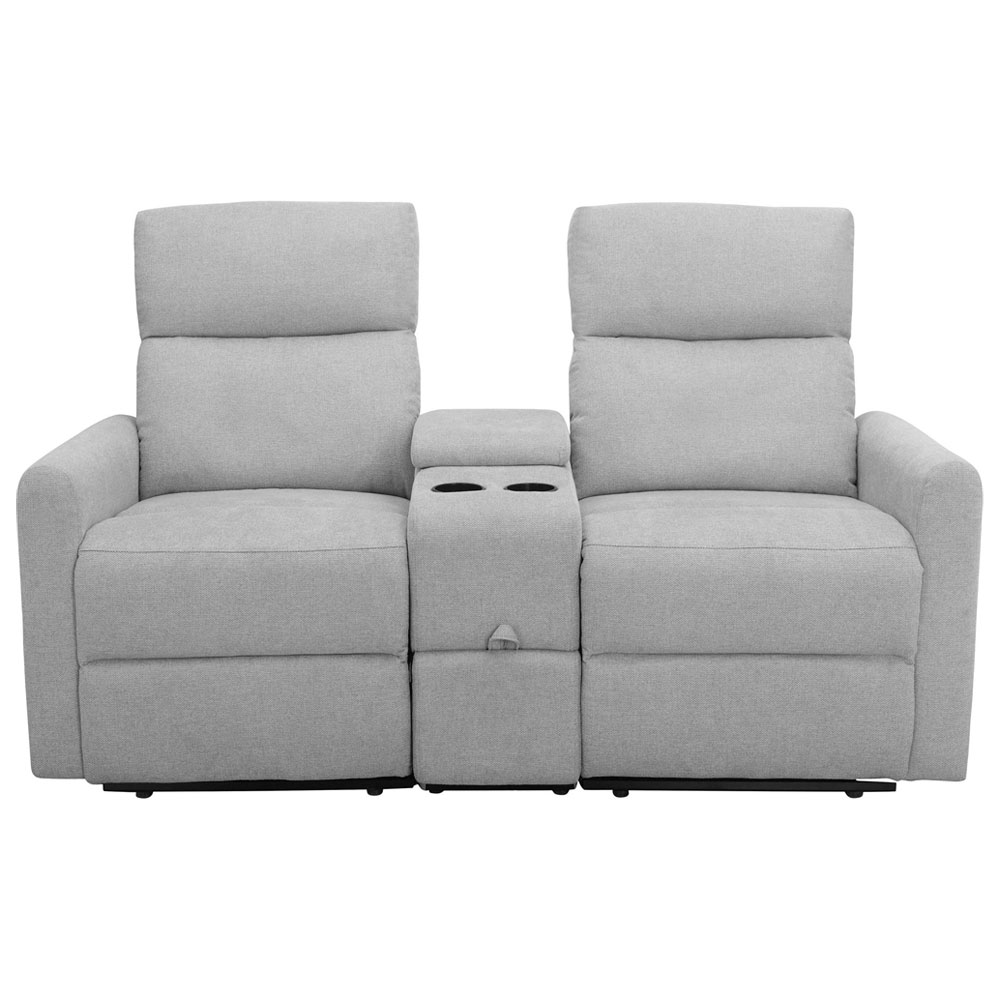 Ormino Fabric Double Recliner Chair in Light Grey