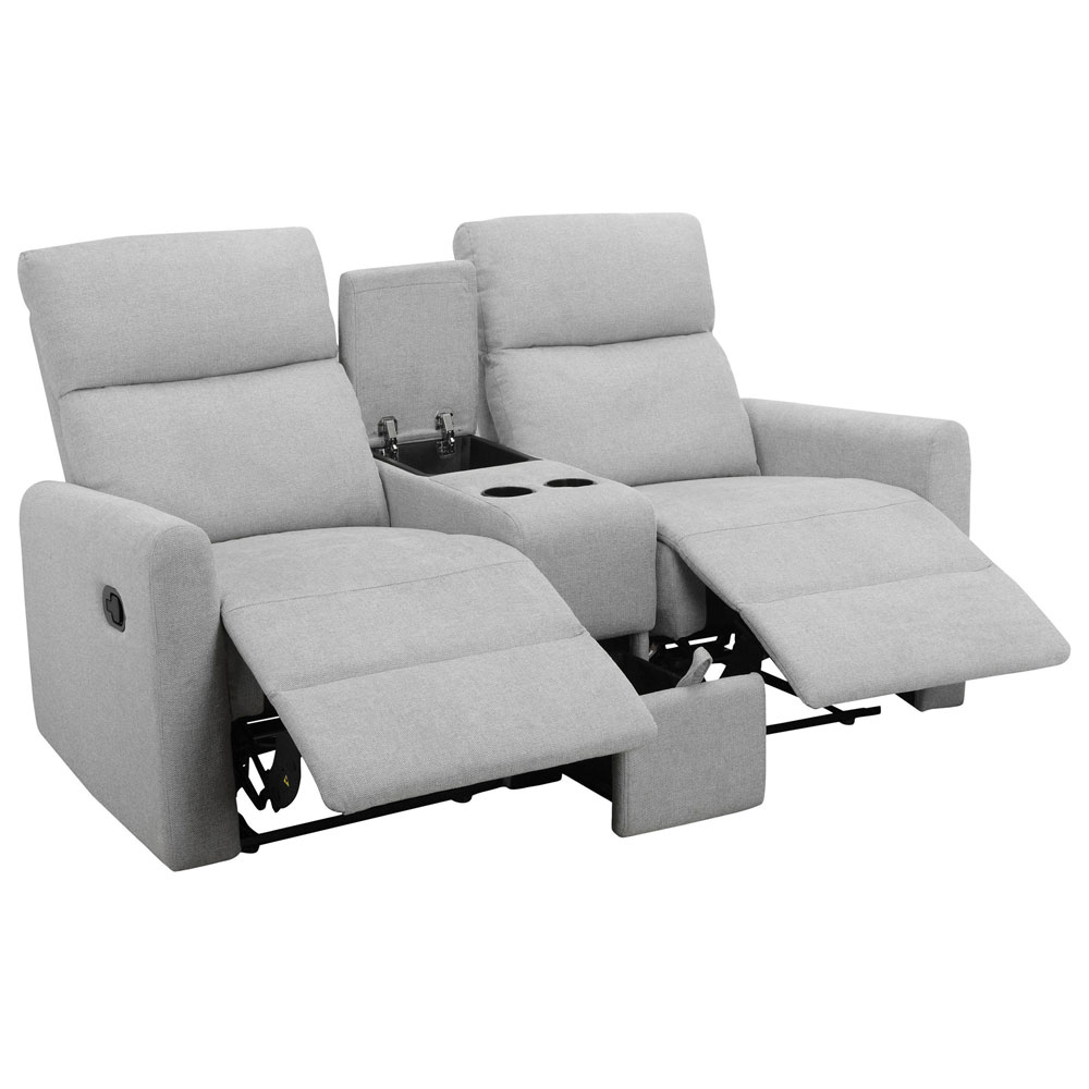 Ormino Fabric Double Recliner Chair in Light Grey