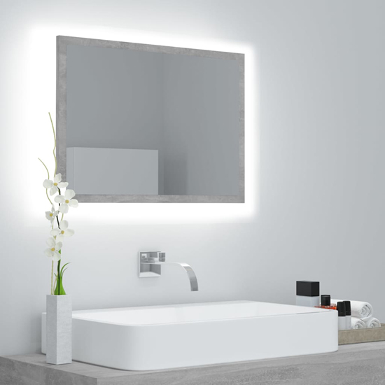 Ormond Bathroom Mirror In Concrete Effect With LED Lights_1