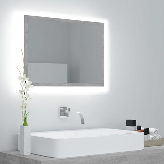 Read more about Ormond bathroom mirror in concrete effect with led lights