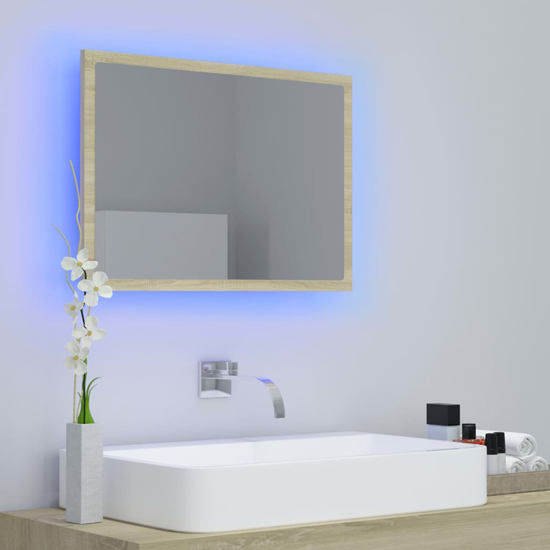 Ormond Bathroom Mirror In Sonoma Oak With LED Lights