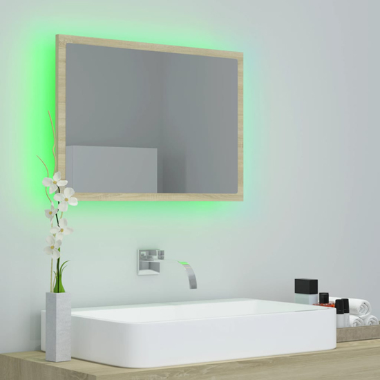 Ormond Bathroom Mirror In Sonoma Oak With LED Lights