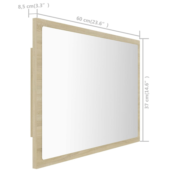 Ormond Bathroom Mirror In Sonoma Oak With LED Lights
