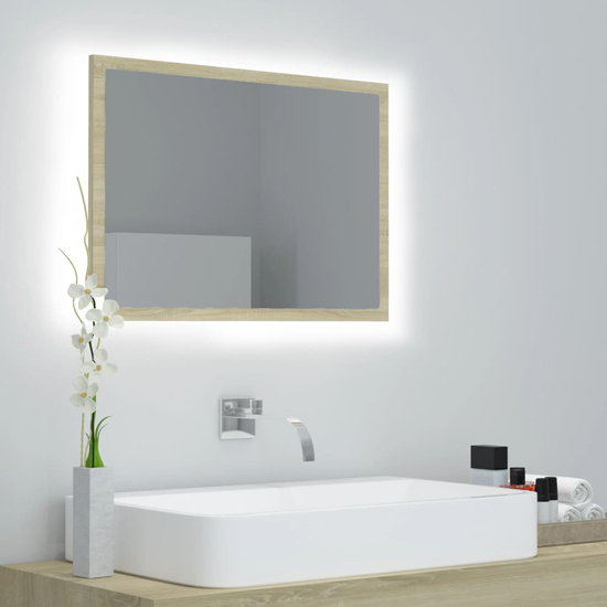 Read more about Ormond bathroom mirror in sonoma oak with led lights