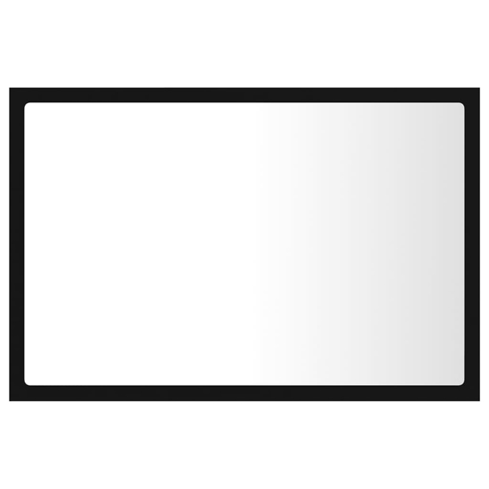 Ormond Wooden Bathroom Mirror In Black With LED Lights_6