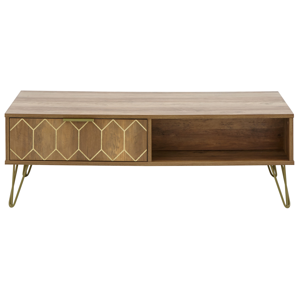 Ormskirk Wooden Coffee Table With 2 Drawers In Oak