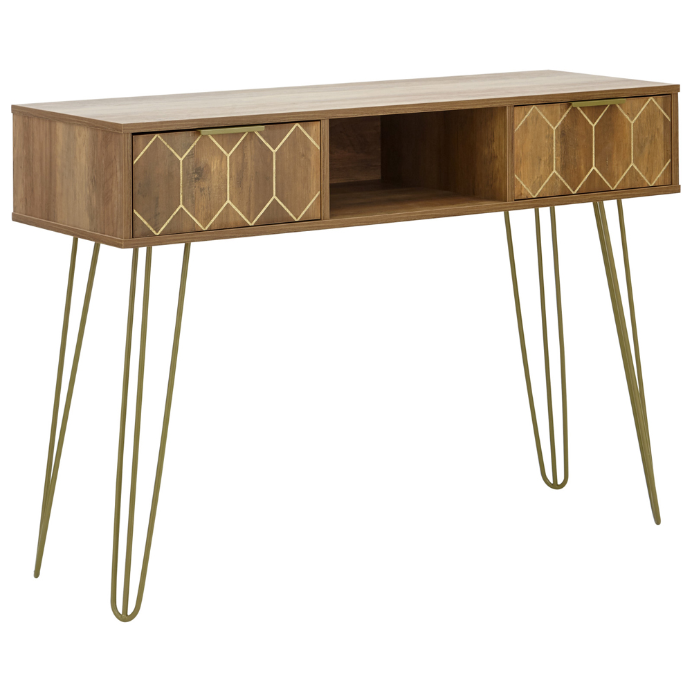 Ormskirk Wooden Console Table With 2 Drawers In Oak