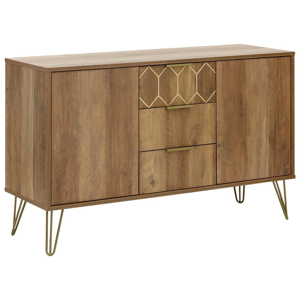 Ormskirk Wooden Sideboard With 2 Doors 3 Drawers In Oak