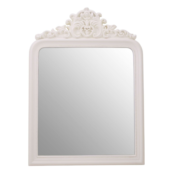 Ornatis Rectangular Wall Bedroom Mirror In Cream Frame