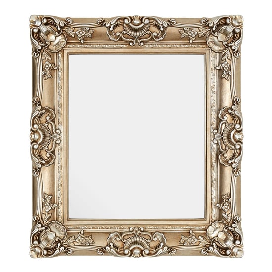 Photo of Ornatis square neoclassical style wall mirror in champagne