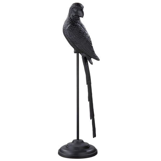 Oro Aluminium Parrot Sculpture Small In Black