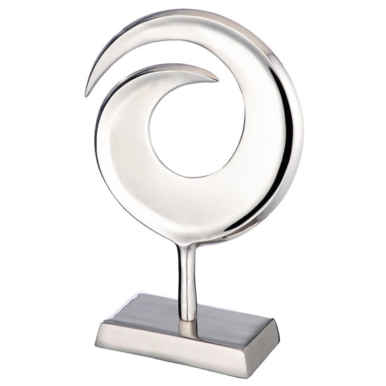 Product photograph of Oro Aluminium Swirl Sculpture Large In Silver from Furniture in Fashion