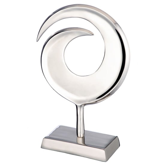 Product photograph of Oro Aluminium Swirl Sculpture Small In Silver from Furniture in Fashion