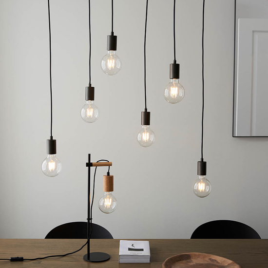 Orono 6 Lights Linear Ceiling Pendant Light In Anthracite