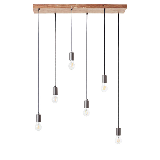 Orono 6 Lights Linear Ceiling Pendant Light In Anthracite