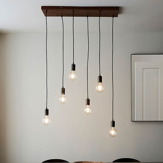 Product photograph of Orono 6 Lights Linear Ceiling Pendant Light In Anthracite from Furniture in Fashion