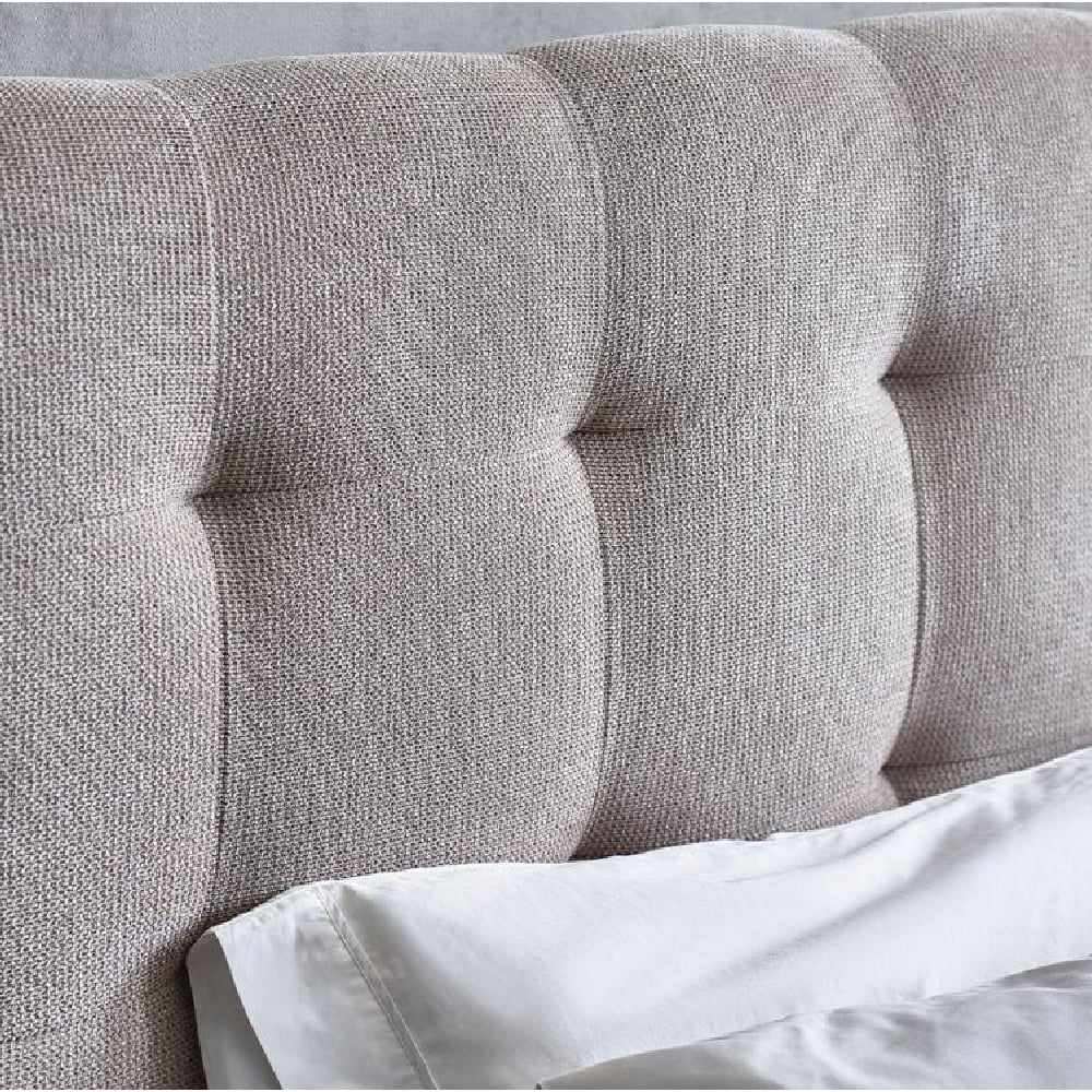 Orono Fabric King Size Bed In Light Taupe