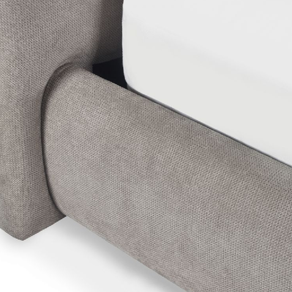 Orono Fabric King Size Bed In Light Taupe