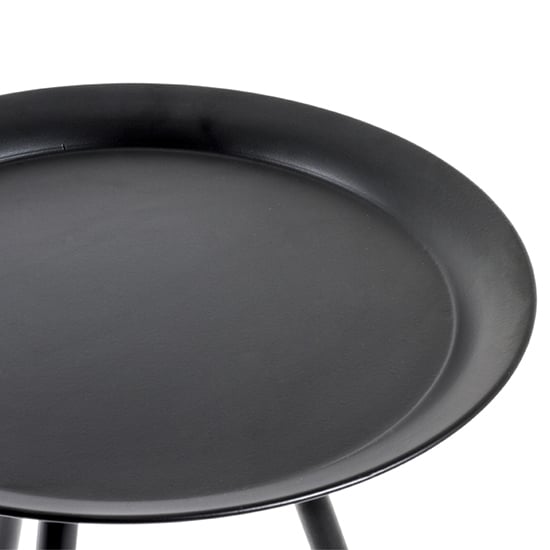 Orono Large Round Metal Side Table In Black