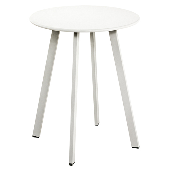 Photo of Orono round metal side table in matt white