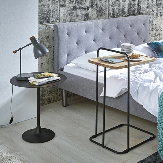 Orono Wooden Side Table In Oak With Black Metal Frame_3