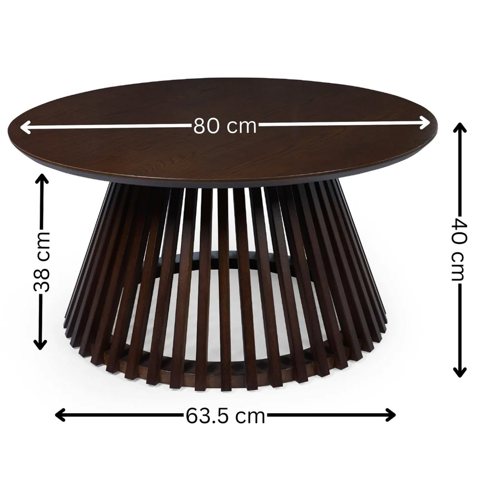 Orono Wooden Round Coffee Table - Dark Brown