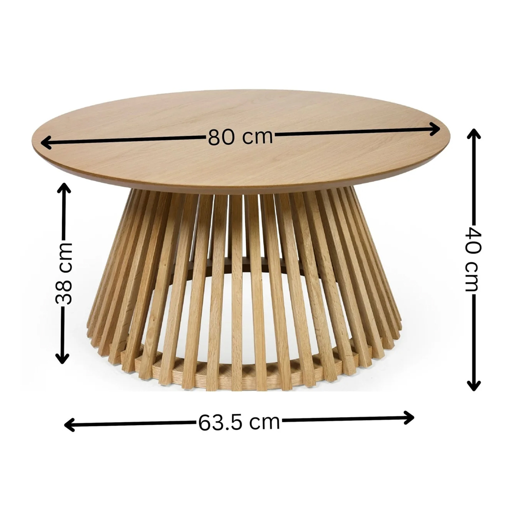 Orono Wooden Round Coffee Table - Light Brown