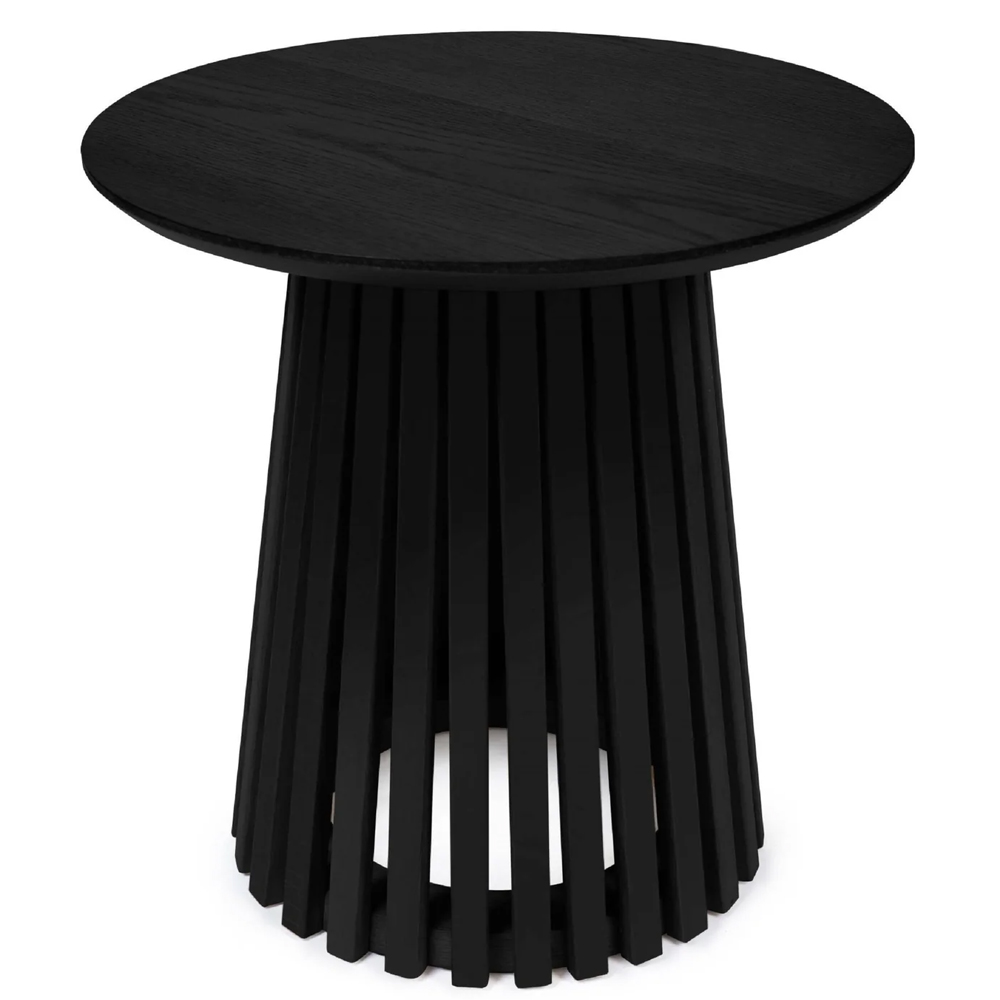 Orono Wooden Round Lamp Table - Black