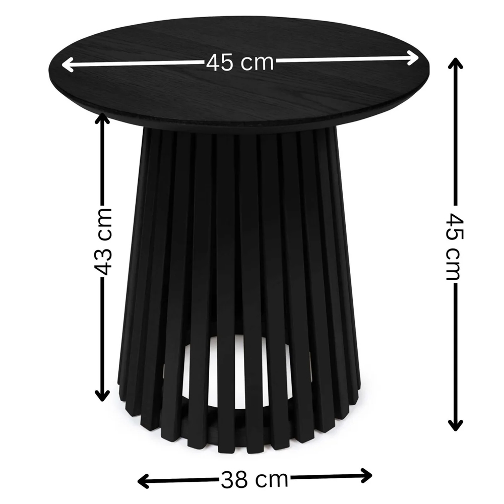 Orono Wooden Round Lamp Table - Black