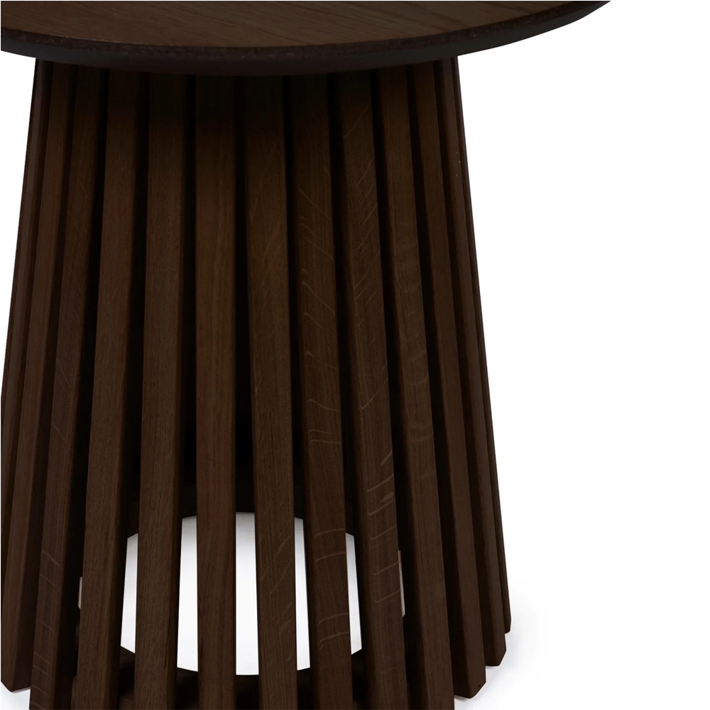 Orono Wooden Round Lamp Table - Dark Brown