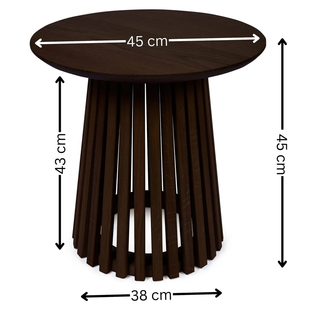 Orono Wooden Round Lamp Table - Dark Brown