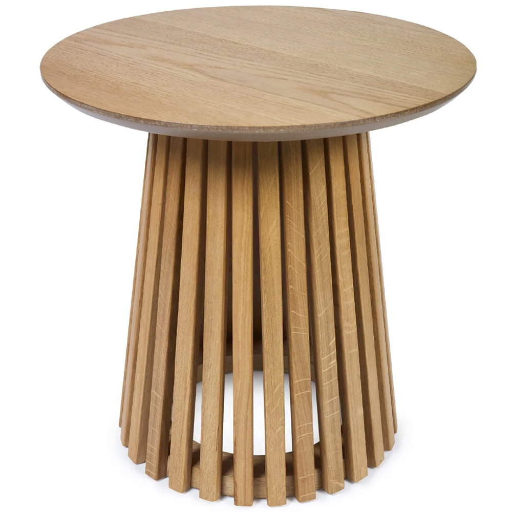 Orono Wooden Round Lamp Table - Light Brown