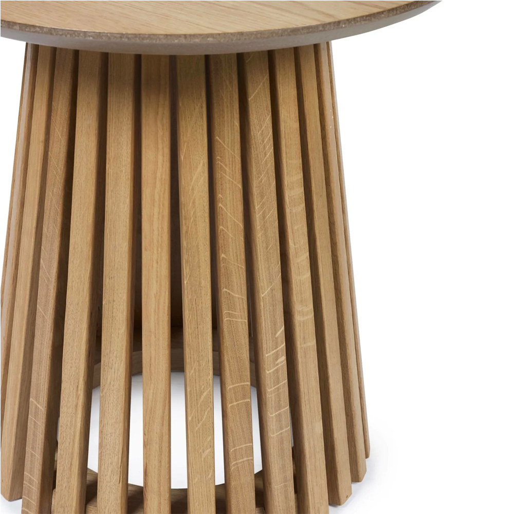 Orono Wooden Round Lamp Table - Light Brown
