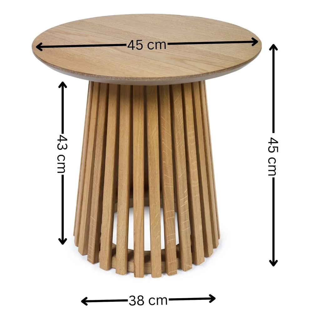 Orono Wooden Round Lamp Table - Light Brown