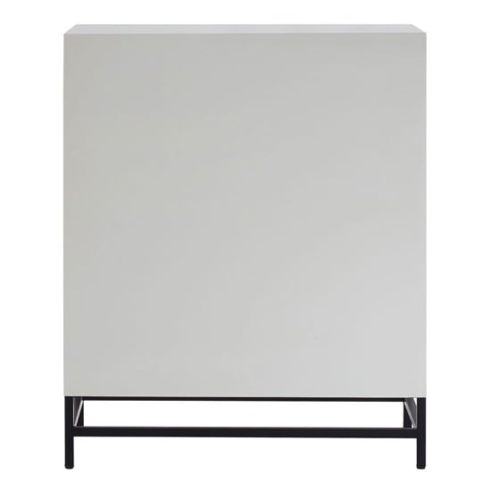 Orphee Wooden Storage Cabinet With Metal Frame In White