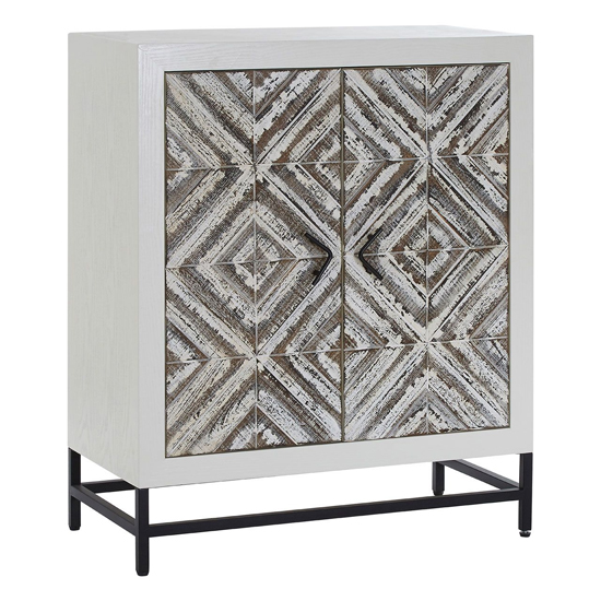 Read more about Orphee wooden storage cabinet with metal frame in white