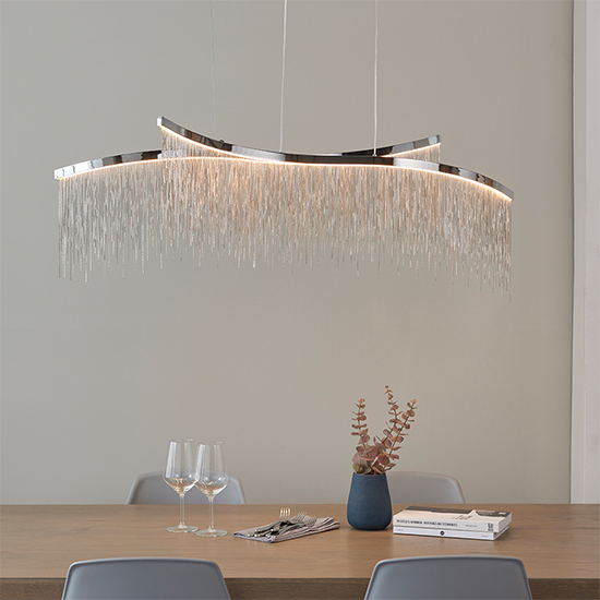 Orphelia LED 2 Lights Pendant Light In Polished Chrome