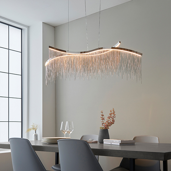 Orphelia LED 2 Lights Pendant Light In Polished Chrome