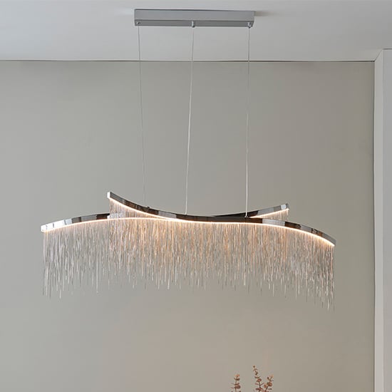 Product photograph of Orphelia Led 2 Lights Pendant Light In Polished Chrome from Furniture in Fashion