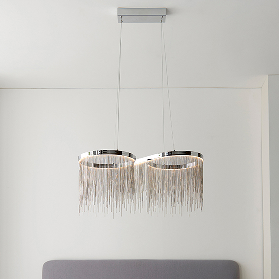 Product photograph of Orphelia Led Pendant Light In Polished Chrome from Furniture in Fashion