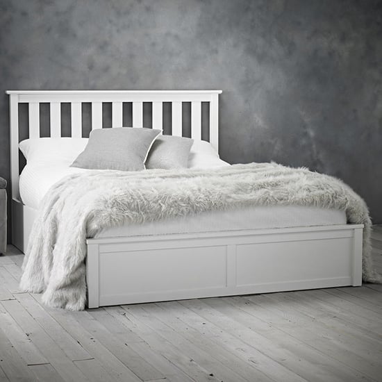 Photo of Orpington wooden king size bed in white