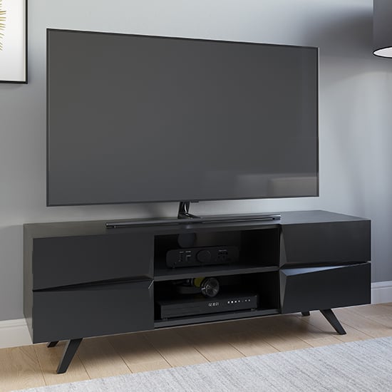 Product photograph of Orsha Wooden Tv Stand With 4 Drawers In Black from Furniture in Fashion