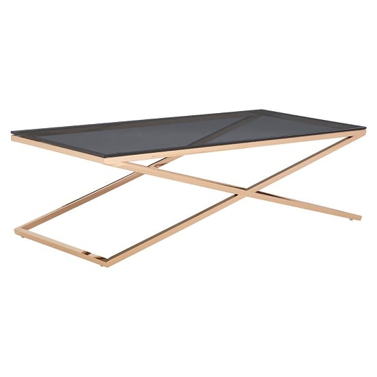 Orson Smoked Glass Top Coffee Table With Gold Steel Frame