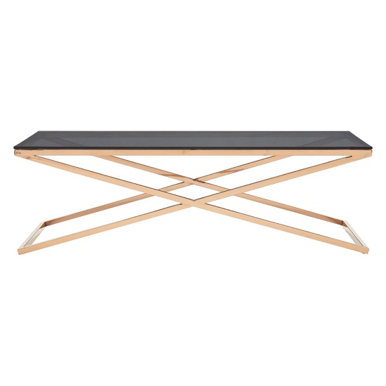 Orson Smoked Glass Top Coffee Table With Gold Steel Frame